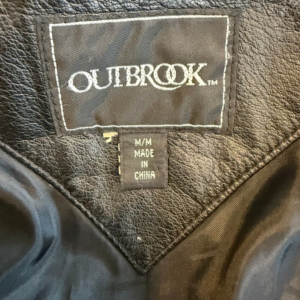 Women's Outbrook Black Leather Zip Front Jacket Size M - Picture 3 of 9